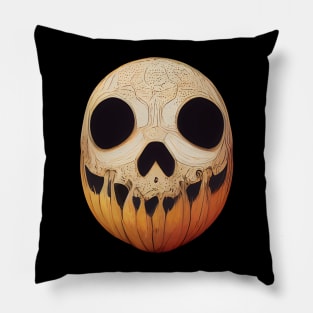 Pumpkin Skull Halloween Pillow