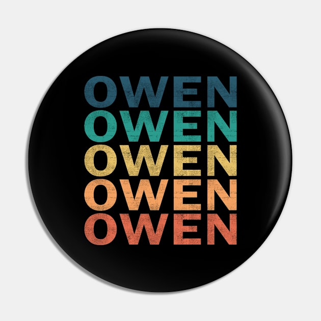 Owen Name T Shirt - Owen Vintage Retro Name Gift Item Tee Pin by henrietacharthadfield