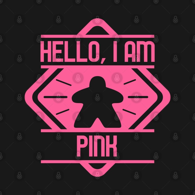 Hello I am Pink Meeple Board Games Addict by pixeptional