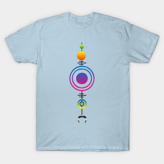 Discover Geometric art of planets and moon - Minimalist Art - T-Shirt