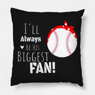 I'll always be your biggest fan mama gift, Red Badana Baseball gift for her, Baseball Mom&Aunt Gift Pillow