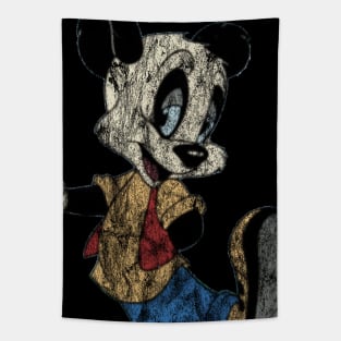 Andy Panda with Rose - Distressed, Weathered Authentic Tapestry