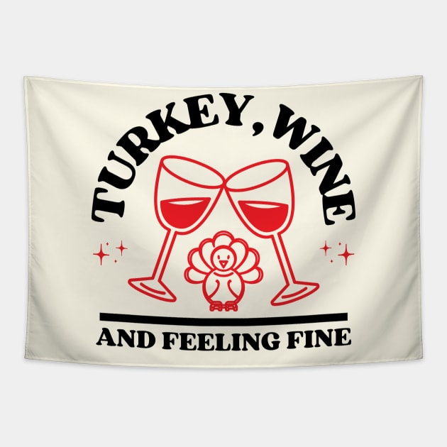 Funny thanksgiving feeling fine Tapestry by LadyAga