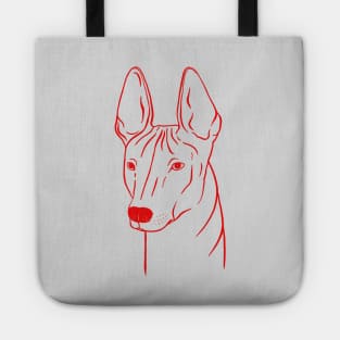 Xoloitzcuintli (Light Gray and Red) Tote