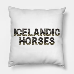 Icelandic Horse Knit Look Icelandic Jumper Black Yellow Pillow