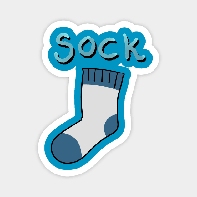 Blue and White Cartoon Sock Magnet by saradaboru