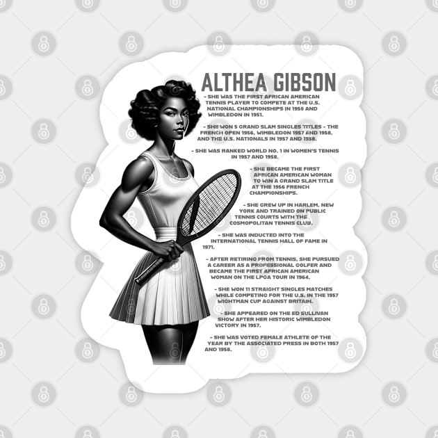 Althea Gibson Facts Magnet by UrbanLifeApparel