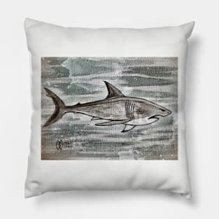 Fierce Shark Grunge Pillow