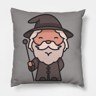 Cute New Zealand Wizard Cartoon Pillow