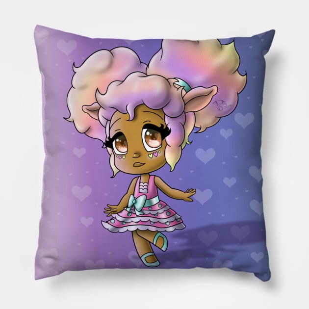 African American Girl with Sheep Ears Pillow by treasured-gift