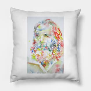 WALT WHITMAN watercolor portrait .3 Pillow