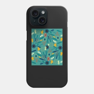 Floral dance in blue Phone Case