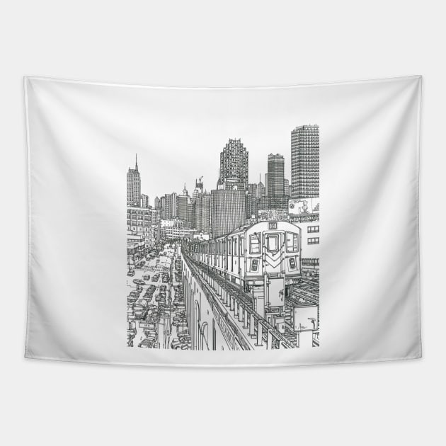 New York City Train Tapestry by valery in the gallery