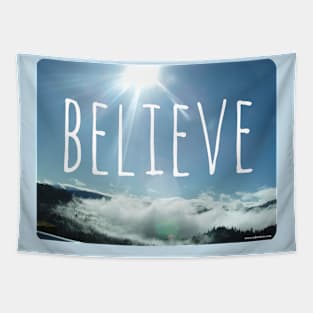 Believe Motivational Photo Design Tapestry