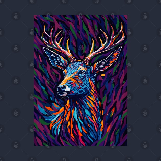 Abstract colorful deer by BAJAJU