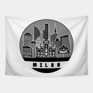 Milan Italy Skyline Tapestry