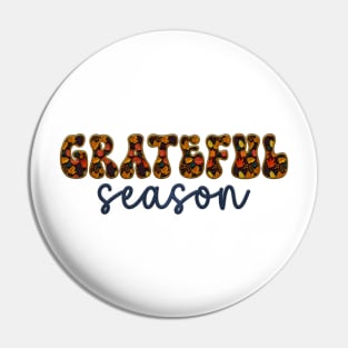 Grateful Season Autumn Fall Embroidered Style 3 Pin