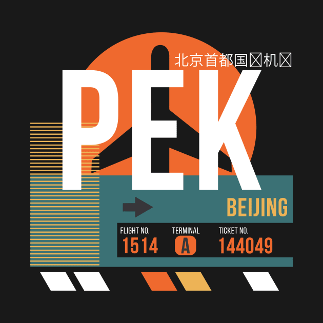 Beijing (PEK) Airport Code Baggage Tag by SLAG_Creative