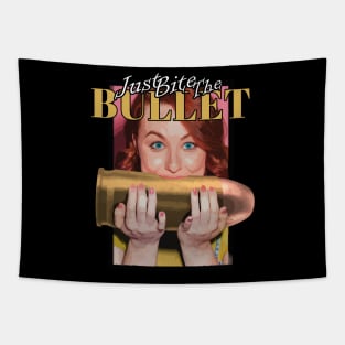 Just Bite The Bullet Funny Pun Joke Tapestry