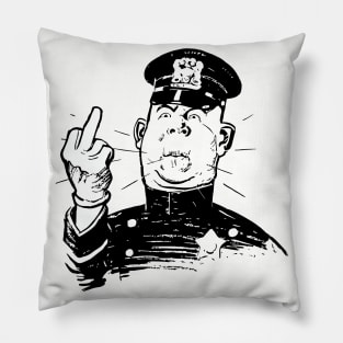 Policemen show middlefinger Pillow