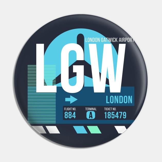 London Gatwick (LGW) Airport // Sunset Baggage Tag Pin by Now Boarding