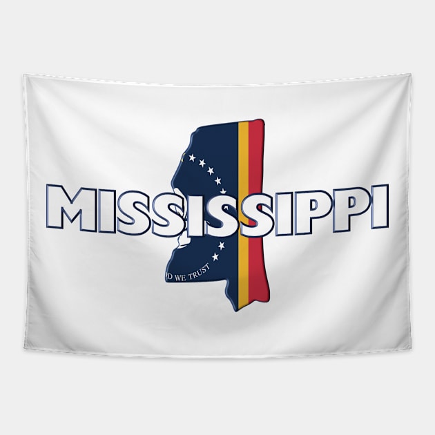 Mississippi Colored State Tapestry by m2inspiration