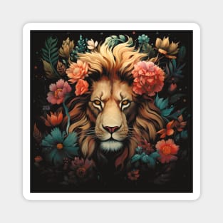 Floral Fantasy Lion Magnet