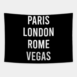 Las Vegas Aesthetic PARIS LONDON ROME VEGAS Trip Vacation Souvenir Tapestry