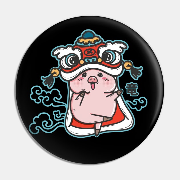 Dancing pig dragon Pin by InnerYou