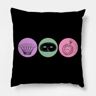 Halloween Signs & Symbols Starry Crown, Mask, Time Pillow