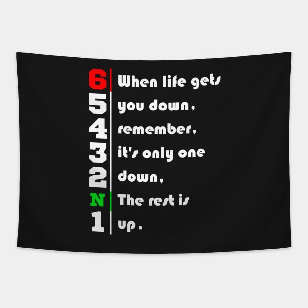 When Life Gets You Down Gears. 1N23456 Motorcycle Motorbike T-Shirt Tapestry by maazbahar