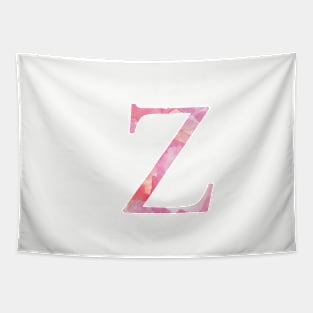 Zeta Pink Watercolor Letter Tapestry