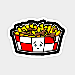 Cute Poutine in a Red and White Checkered Fast Food Box - Canadian Food of Quebec Gift - Poutine Magnet