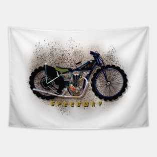 Speedway Motorcycle Racer Tapestry