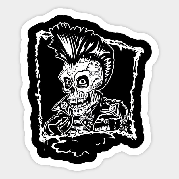 Awesome Punk Rock Cartoon Skull sticker