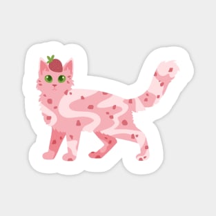 Strawberries and Cream Cat Magnet