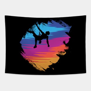 Vintage Style Rock Climbing Retro Bouldering Climber Gift Tapestry