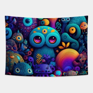 Colorful Animal pattern Creature Cute Pattern Tapestry