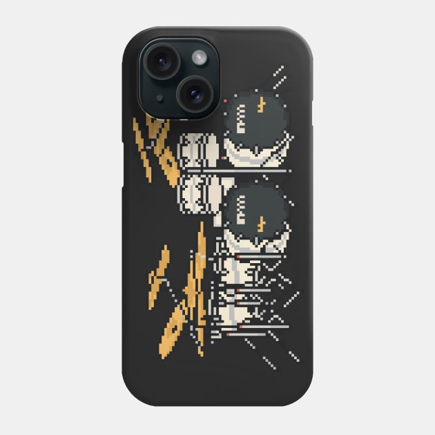 Pixel Silver Zombie Drums Phone Case by gkillerb