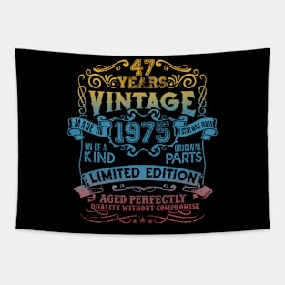 47 Years old Vintage 1975 Limited Edition 47th Birthday Tapestry