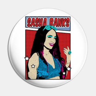 Sasha Banks Pop Art Comic Style Pin