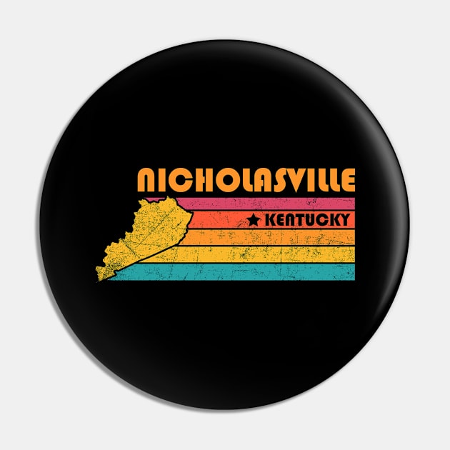 Nicholasville Kentucky Vintage Distressed Souvenir Pin by NickDezArts