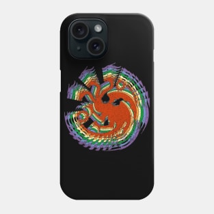 Distressed Earthy Rainbow Gay Pride 3 Headed Dragons Phone Case