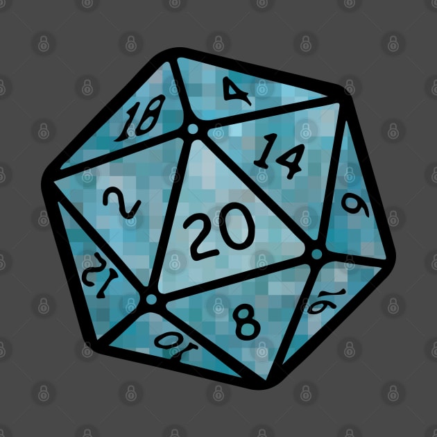 20 sided dice - pixel by helengarvey