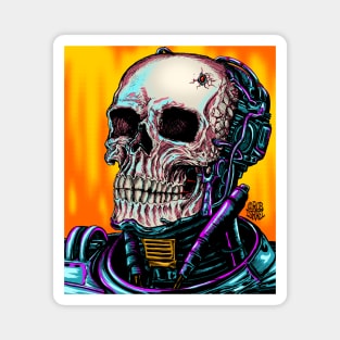 Cyborg Skull Magnet