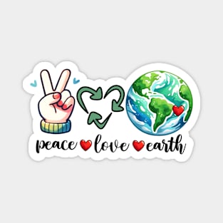 Peace Love Earth Magnet