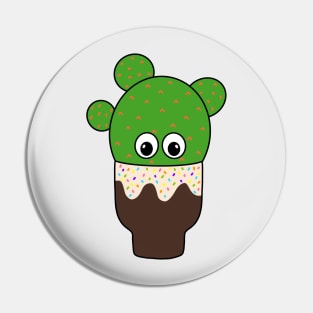 Cute Cactus Design #316: Cactus In A Yummy Pot Pin