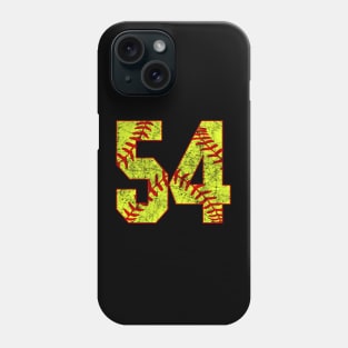 Fastpitch Softball Number 54 #54 Softball Shirt Jersey Uniform Favorite Player Biggest Fan Phone Case