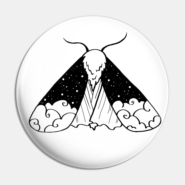 Night Sky Moth Pin by Ellen Wilberg