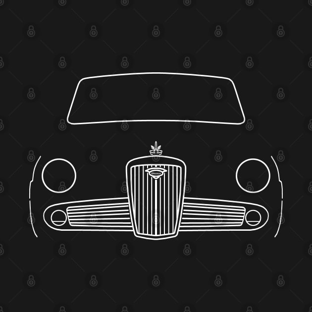 Wolseley 1500 classic 1960s British saloon car white outline graphic by soitwouldseem